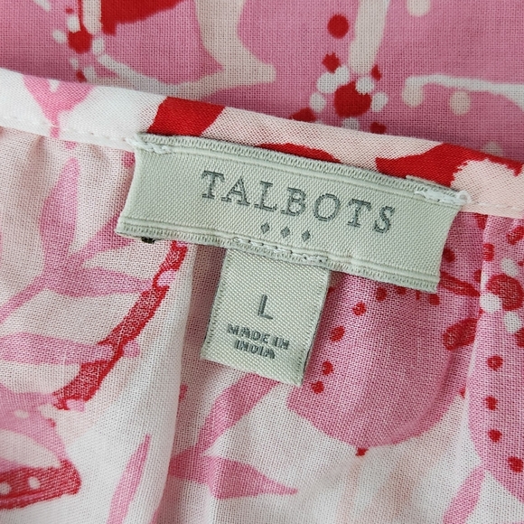 Talbots Floral Red and Pink Top - Picture 4 of 5